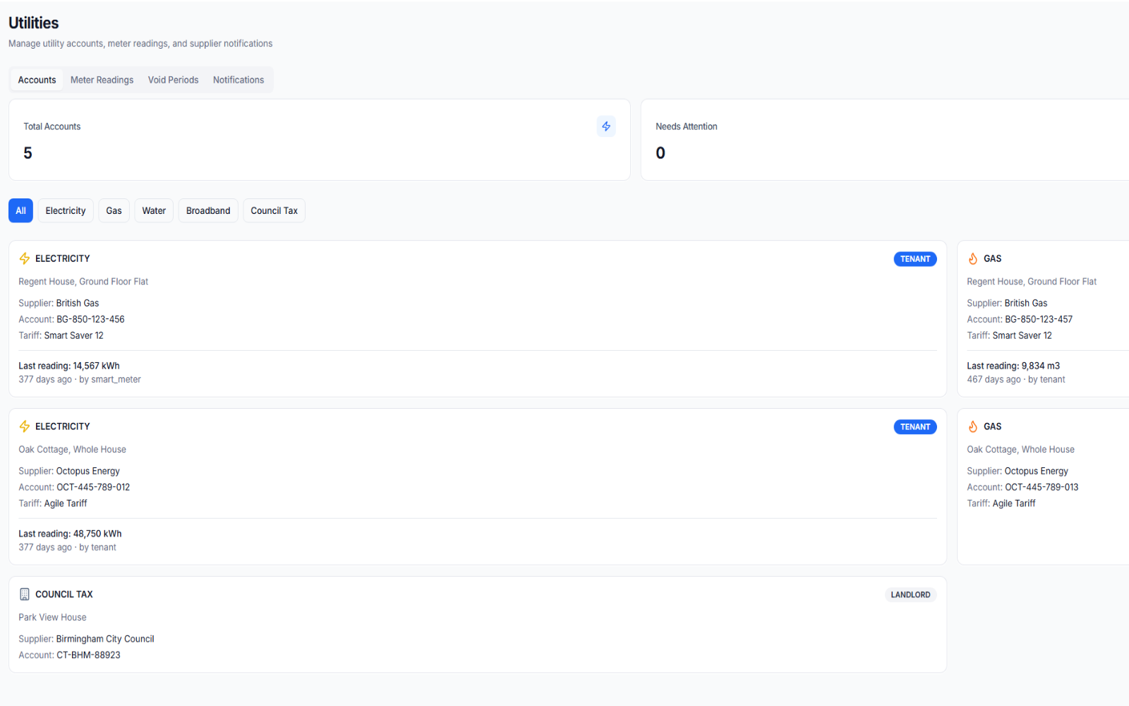 PropertyManager360 utilities and meter-reading workflow